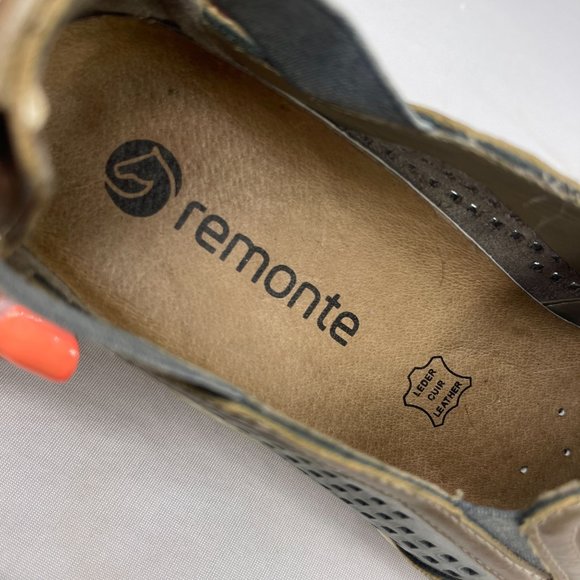 REMONTE Womens 38 (US 7.5-8) Liv 25 Blue Perforated Leather Loafer Flats Comfort - Picture 7 of 9